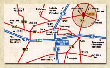 Die Lage von Zeitz